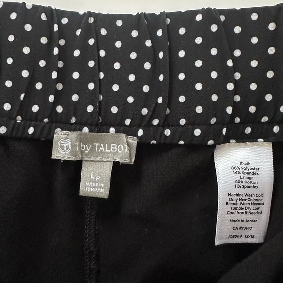 T by Talbots Womens Large Petite Black White Polka Dot Skort Athletic Pickleball - Picture 2 of 4